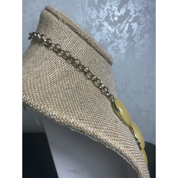 Vintage Yellow Bubble Statement Necklace With Gold Chain Adjustable Length - Picture 3 of 4